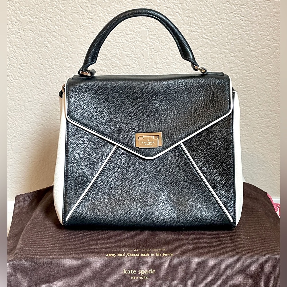 Authentic Kate Spade Laurel Wellesey Place Black/Porcelain Bag